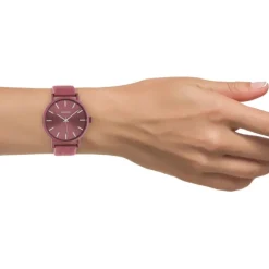 Oozoo Damen Armbanduhr Timepieces Analog Leder rot pink UOC10449