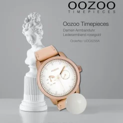 Oozoo Damen Armbanduhr Timepieces Analog Leder rosegold UOC8256A
