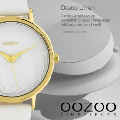 Oozoo Damen Armbanduhr Timepieces C10601 Analog Leder weiß UOC10601
