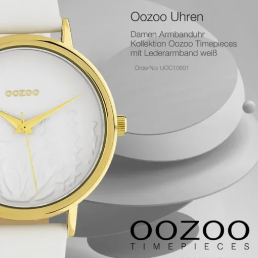 Oozoo Damen Armbanduhr Timepieces C10601 Analog Leder weiß UOC10601