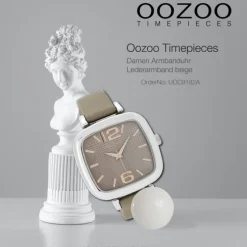 Oozoo Damen Armbanduhr Timepieces Analog Leder beige UOC9182A