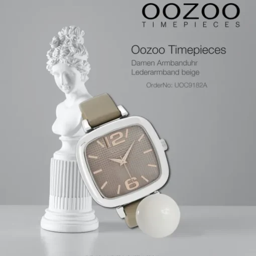 Oozoo Damen Armbanduhr Timepieces Analog Leder beige UOC9182A