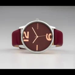 Oozoo Damen Armbanduhr Timepieces C10373 Analog Leder weinrot UOC10373