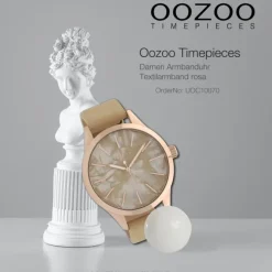 Oozoo Damen Armbanduhr Timepieces Analog Textil sandfarben gelb UOC10070