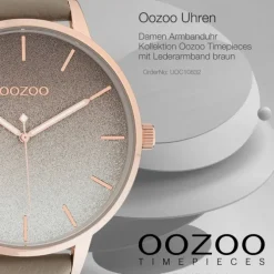 Oozoo Damen Armbanduhr Timepieces Analog Leder braun UOC10832