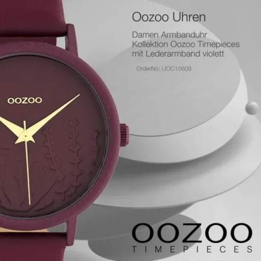 Oozoo Damen Armbanduhr Timepieces Analog Leder violett UOC10609