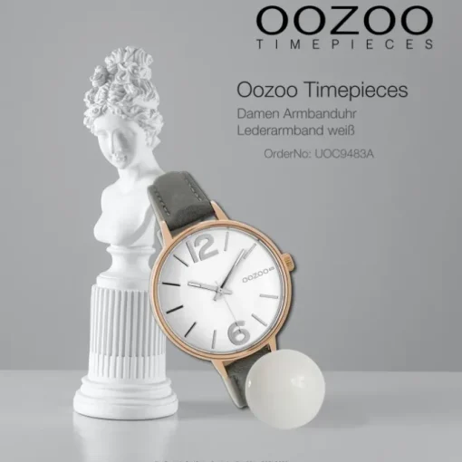 Oozoo Damen Armbanduhr Timepieces 38mm Quarz Leder weiß UOC9483A