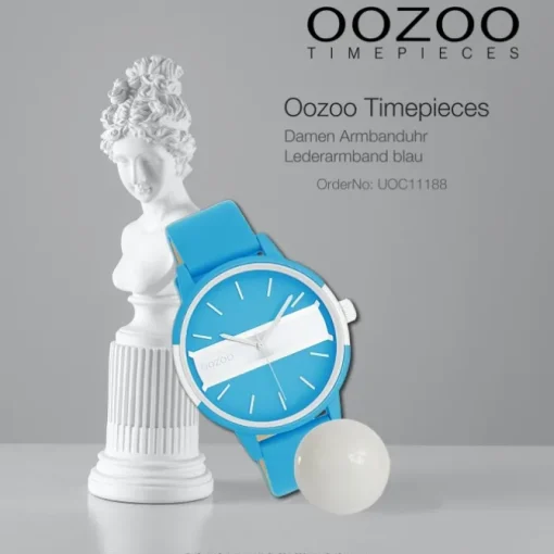 Oozoo Damen Armbanduhr Timepieces Analog Leder blau UOC11188