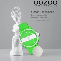 Oozoo Damen Armbanduhr Timepieces Analog Leder grün UOC11189