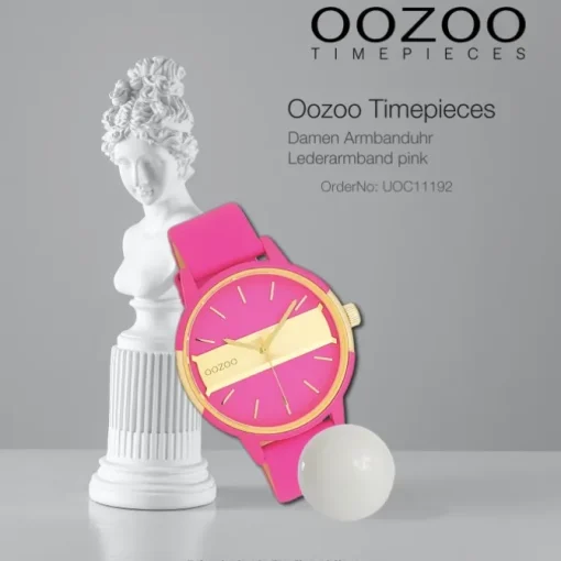 Oozoo Damen Armbanduhr Timepieces Analog Leder pink UOC11192