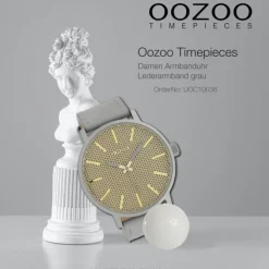 Oozoo Damen Armbanduhr Timepieces Analog Leder grau UOC10036
