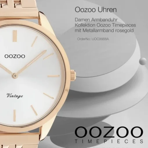 Oozoo Damen Armbanduhr Timepieces Analog Metall rosegold UOC9988A