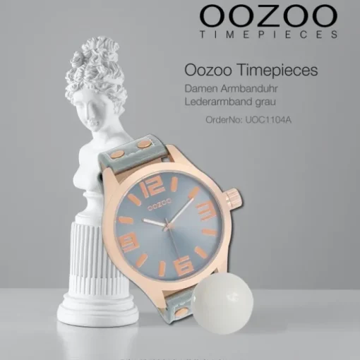 Oozoo Damen Armbanduhr Timepieces Analog Leder grau UOC1104A