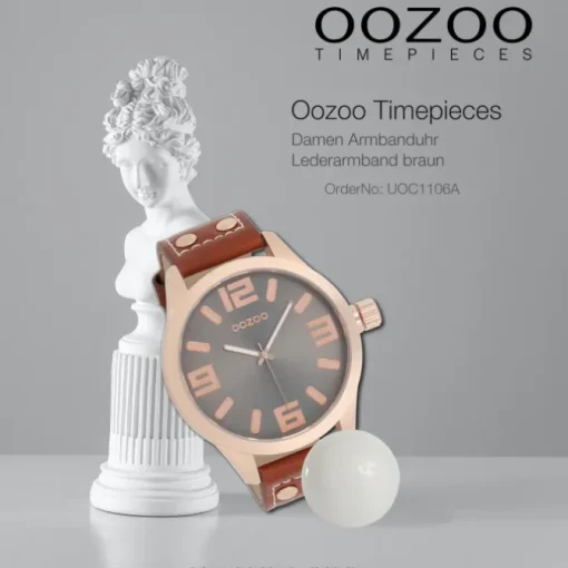Oozoo Damen Armbanduhr Timepieces Analog Leder braun UOC1106A