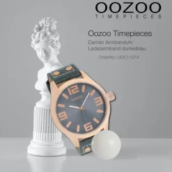 Oozoo Damen Armbanduhr Timepieces Analog Leder dunkelblau UOC1107A