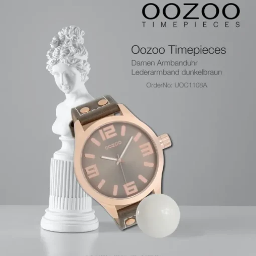 Oozoo Damen Armbanduhr Timepieces Analog Leder dunkelbraun UOC1108A