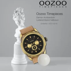 Oozoo Damen Armbanduhr Timepieces Analog Leder hellbraun UOC10318