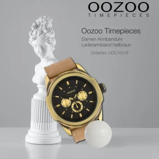 Oozoo Damen Armbanduhr Timepieces Analog Leder hellbraun UOC10318