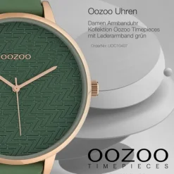 Oozoo Damen Armbanduhr Timepieces Analog Leder grün UOC10407