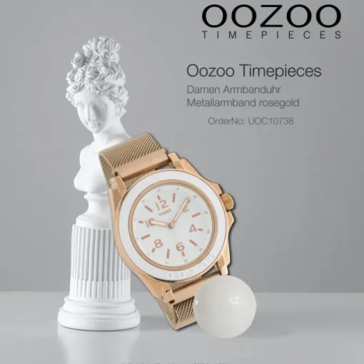 Oozoo Damen Armbanduhr Timepieces Analog Metall rosegold UOC10738