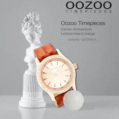 Oozoo Damen Armbanduhr Timepieces Analog Leder orange UOC8007A