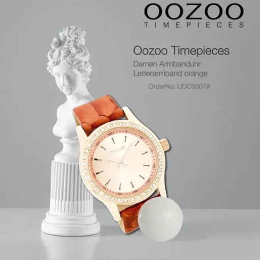 Oozoo Damen Armbanduhr Timepieces Analog Leder orange UOC8007A