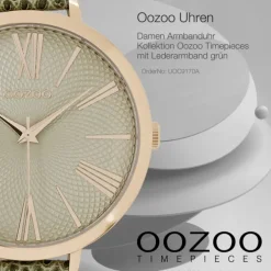 Oozoo Damen Armbanduhr Timepieces Analog Leder grün UOC9170A