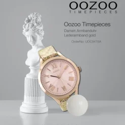 Oozoo Damen Armbanduhr Timepieces Analog Leder gold UOC9478A