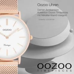 Oozoo Damen Armbanduhr Timepieces Analog Metall rosegold UOC9919A