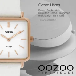 Oozoo Damen Armbanduhr Timepieces Analog Metall weiß UOC9941A