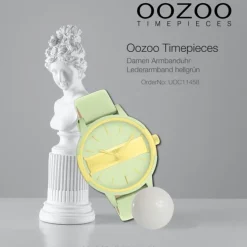Oozoo Damen Armbanduhr Timepieces Analog Lederband hellgrün UOC11458