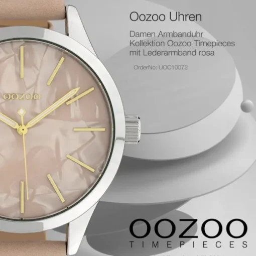Oozoo Damen Armbanduhr Timepieces C10072 Quarzwerk Leder rosa UOC10072