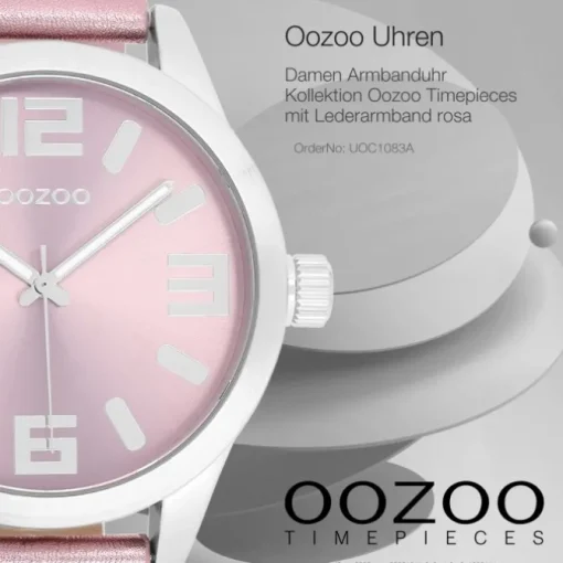 Oozoo Damen Armbanduhr Timepieces Analog Leder rosa UOC1083A