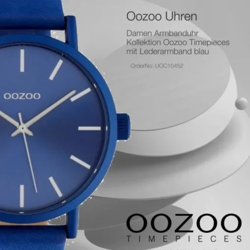 Oozoo Damen Armbanduhr Timepieces C10452 Analog Leder blau UOC10452