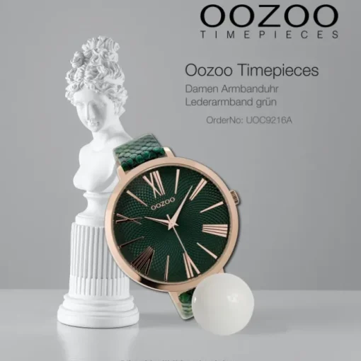 Oozoo Damen Armbanduhr Timepieces Analog Leder grün UOC9216A