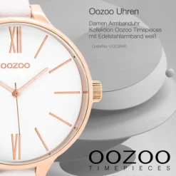 Oozoo Damen Armbanduhr Timepieces C9540 Analog Edelstahl weiß UOC9540
