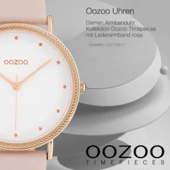 Oozoo Damen Armbanduhr Timepieces Analog Leder rosa UOC10417