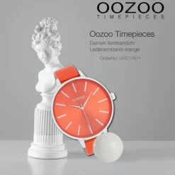 Oozoo Damen Armbanduhr Timepieces Analog Leder orange UOC11071