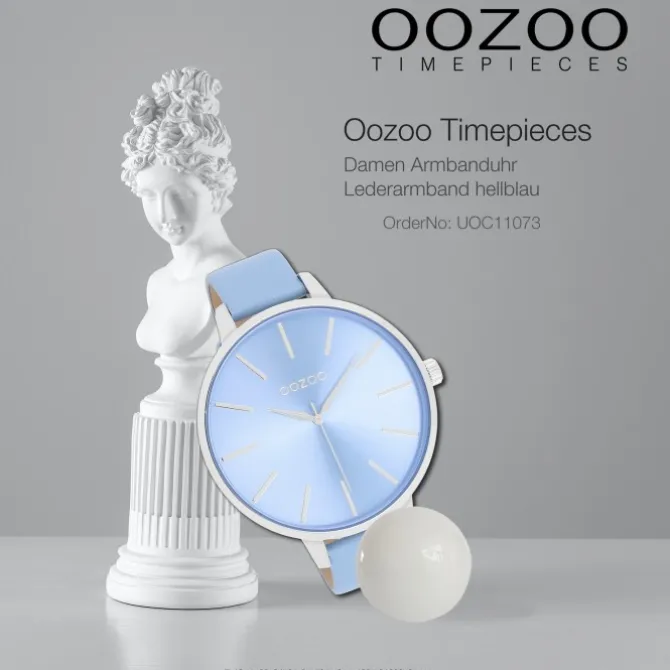 Oozoo Damen Armbanduhr Timepieces Analog Leder hellblau UOC11073