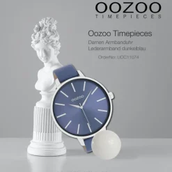 Oozoo Damen Armbanduhr Timepieces Analog Leder dunkelblau UOC11074
