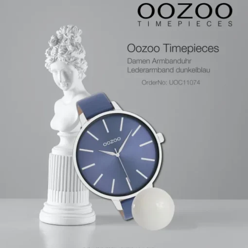 Oozoo Damen Armbanduhr Timepieces Analog Leder dunkelblau UOC11074
