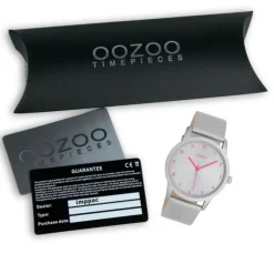 Oozoo Damen Armbanduhr Timepieces Analog Leder silber UOC11058