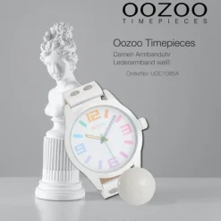 Oozoo Damen Armbanduhr Timepieces Analog Leder weiß UOC1085A