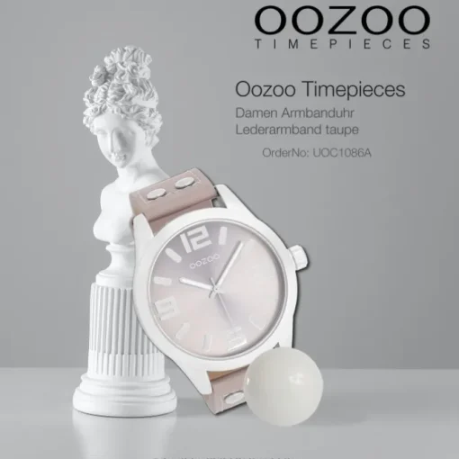 Oozoo Damen Armbanduhr Timepieces Analog Leder taupe rosa UOC1086A