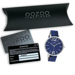 Oozoo Damen Armbanduhr Timepieces Analog Leder blau schwarz UOC10195
