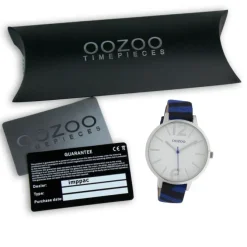 Oozoo Damen Armbanduhr Timepieces Analog Leder blau schwarz UOC10201
