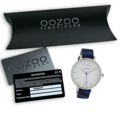 Oozoo Damen Armbanduhr Timepieces Analog Leder blau schwarz UOC10201