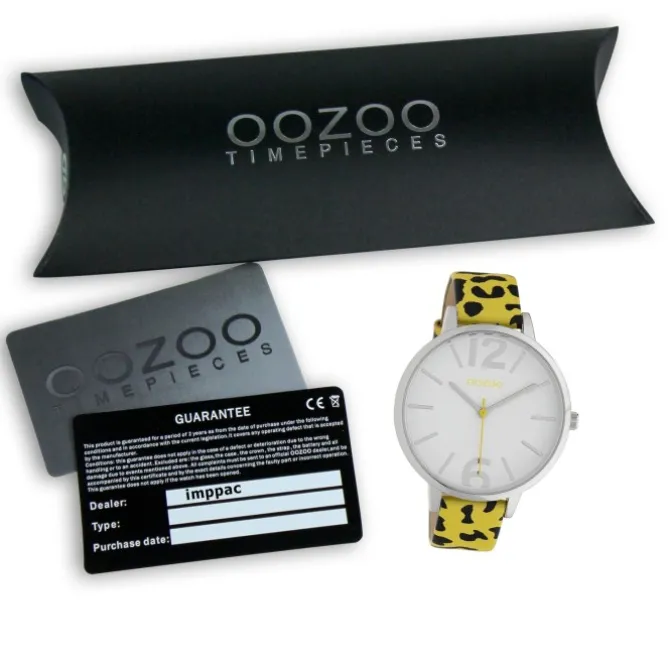Oozoo Damen Armbanduhr Timepieces Analog Leder gelb schwarz UOC10208