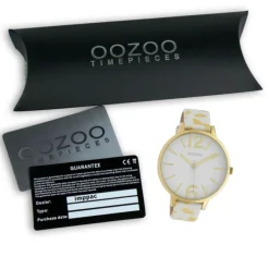 Oozoo Damen Armbanduhr Timepieces Analog Leder weiß gelb UOC10209