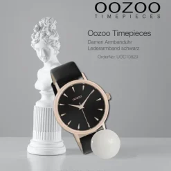 Oozoo Damen Armbanduhr Timepieces Analog Leder schwarz UOC10829